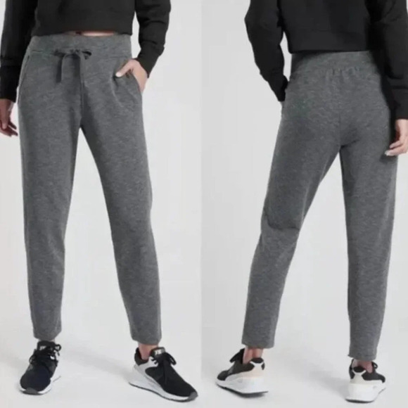 Athleta Women Small Gray Grey Post OM Jogger Drawstring Pockets - Picture 1 of 8